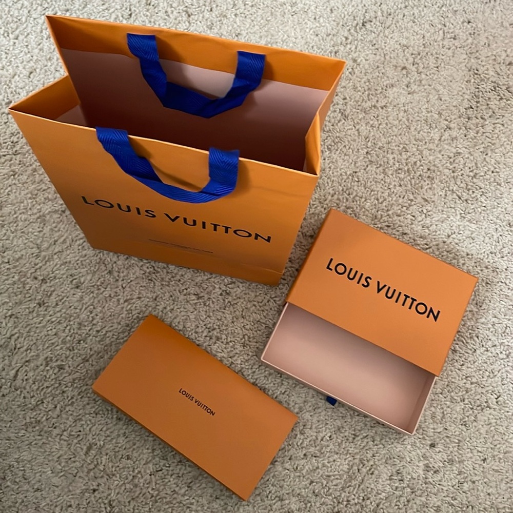 Louis Vuitton empty box and paper bag